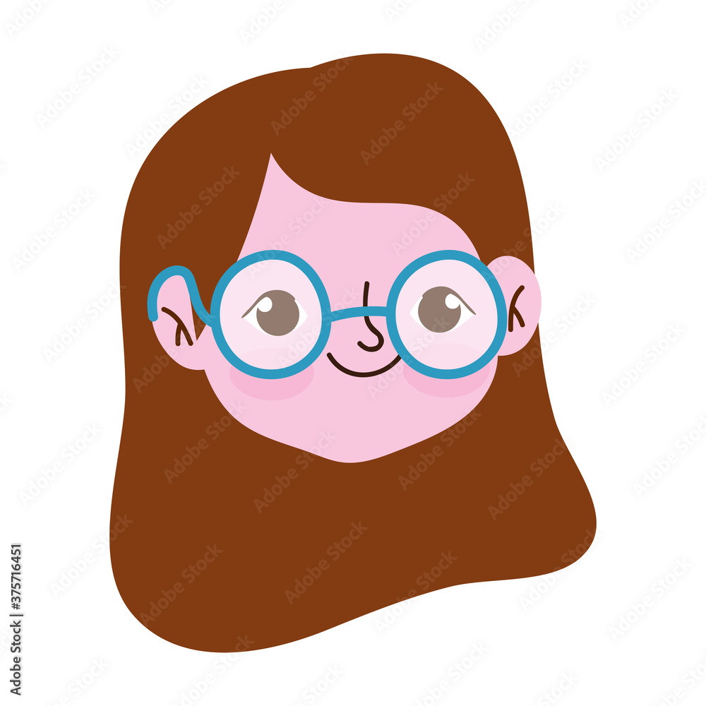 young female face cartoon woman isolated icon white background young female face cartoon woman isolated icon white background