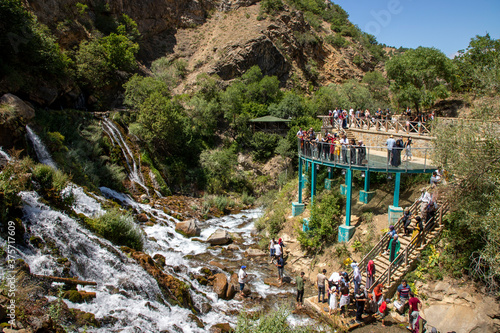 Tomara Waterfall and Visitors, National Nature Park, Gumushane, Siran District photo