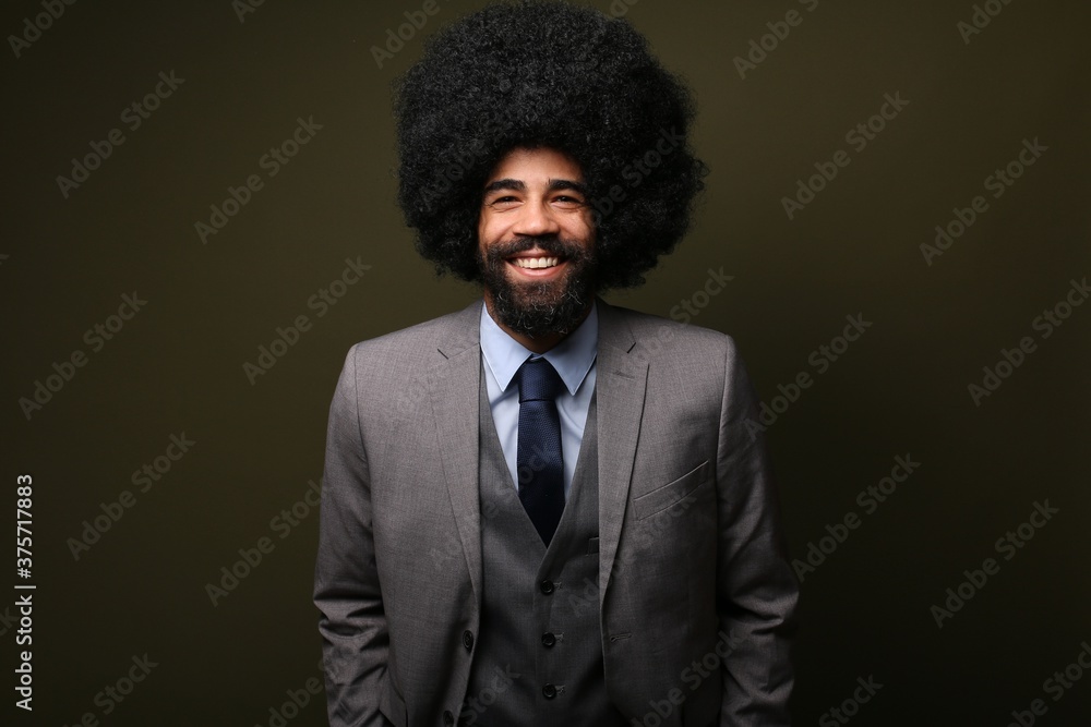 Beautiful afro man in front of a background