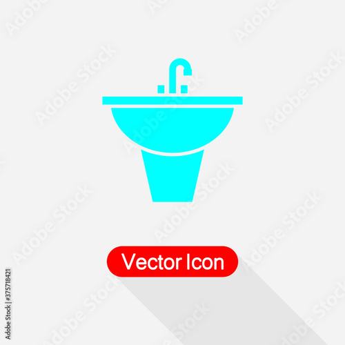 Washbasin Icon Vector Illustration Eps10