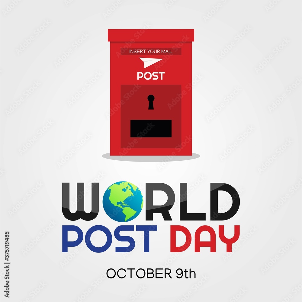World Post Day Vector Illustration World Post Day Vector Illustration