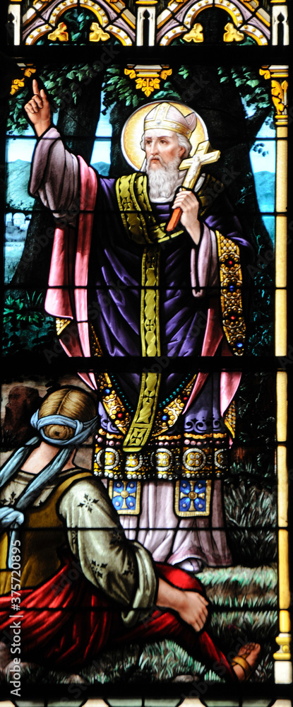 Fototapeta premium Saint Patrick stain glass 