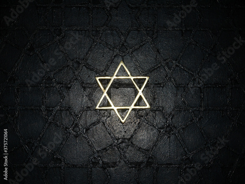 Star of David on a synagogue. photo