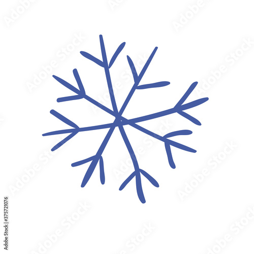 Set of snowflakes, winter holiday decoration. Vector sketch