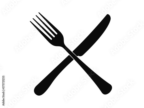 Cutlery on a transparent background. Fork knife and spoon silhouettes. Vector