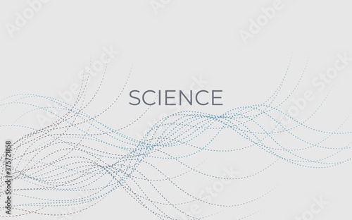 Vector illustration with 
particle waves on a science theme. In a trendy minimalistic style and light muted colours. Can be used as a background for websites, advertisements, posters and banners.