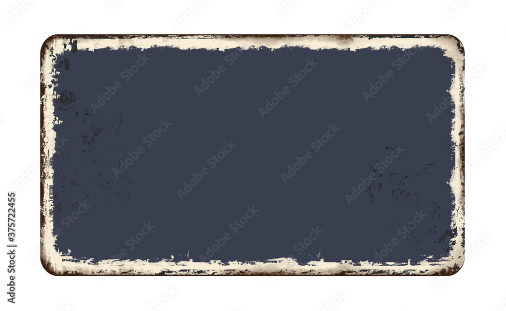 Blanked vintage rusty metal plate