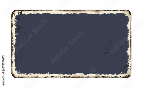 Blanked vintage rusty metal plate