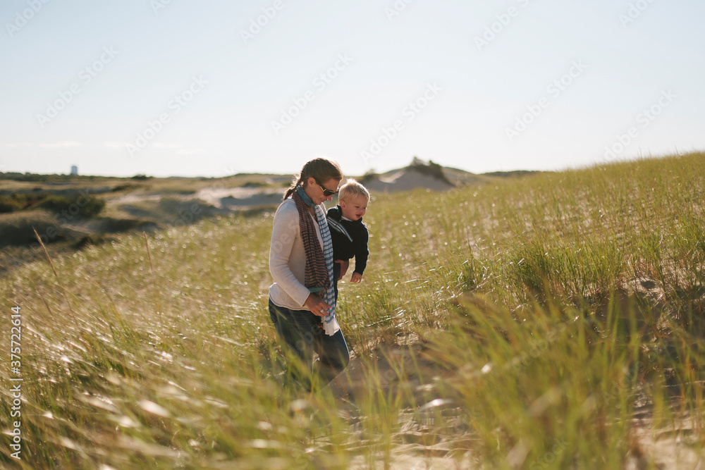 Mother and Son at Provincetown Dunes Cape Cod Mother and Son at Provincetown Dunes Cape Cod