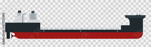 Container cargo ship vector illustration in a flat design.