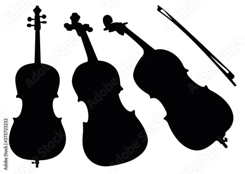 Violins in the set. Musical instrument.