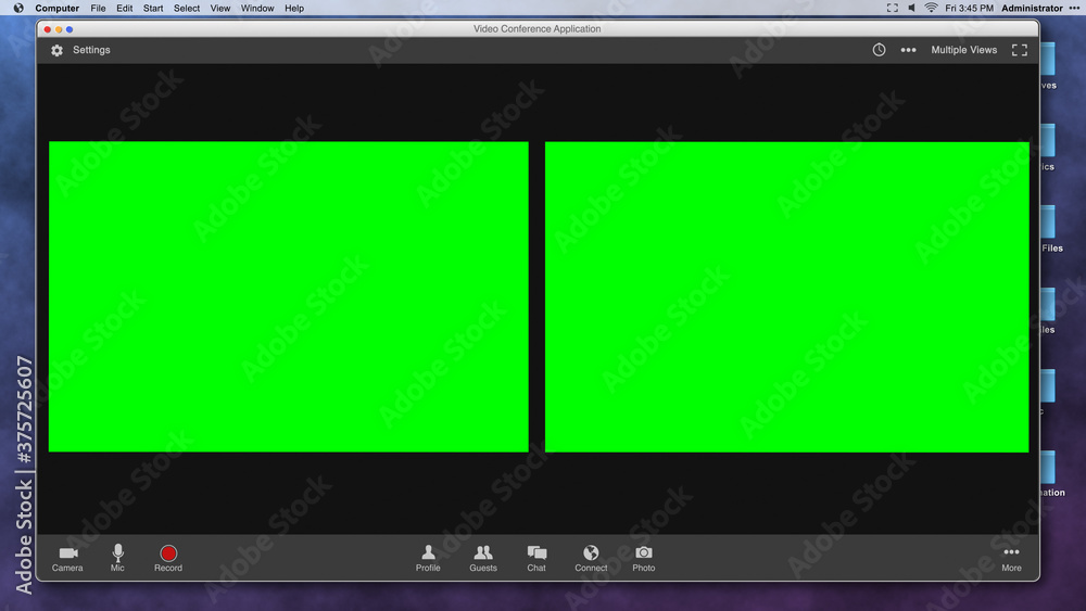 Generic Video Conferencing Interface with Two Green Screen Frames for