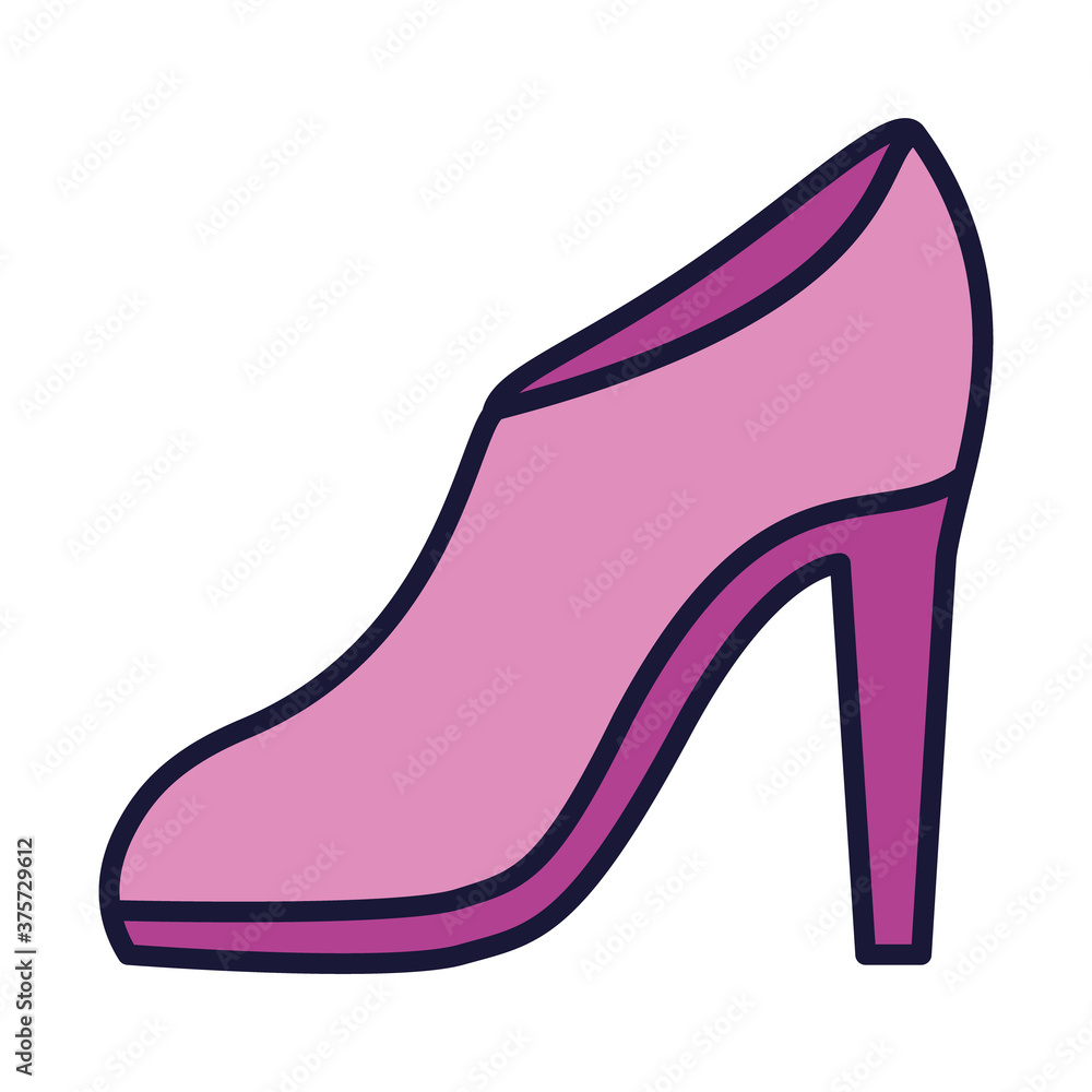 women heel icon, line and fill style women heel icon, line and fill style