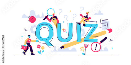 Quiz vector illustration. Flat tiny 