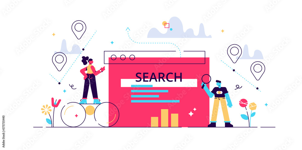 Search results vector illustration.