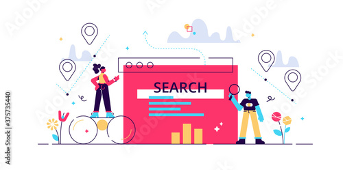 Search results vector illustration.