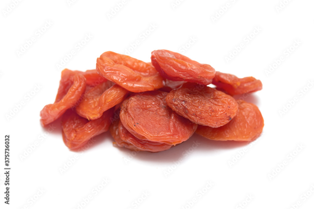 Dried apricots, on a white background. Dried apricots, on a white background.