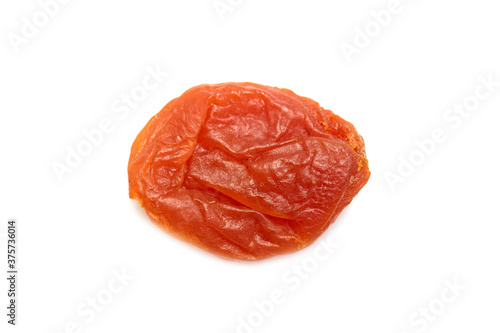 Dried apricots, on a white background.