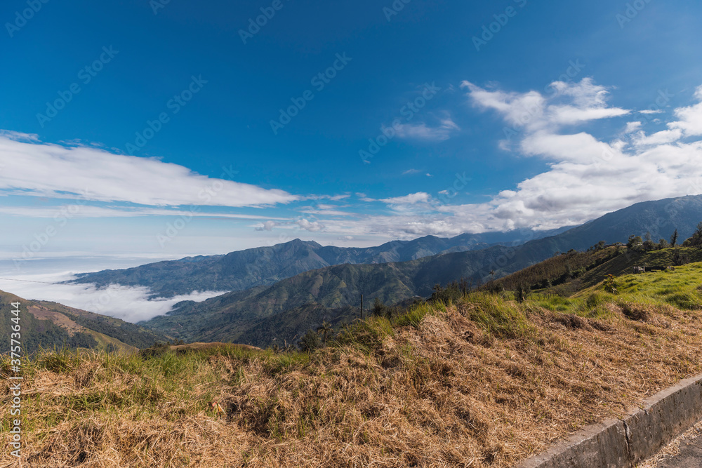 Landscapes of the Bolivar province via the Ecuadorian coast at an altitude of more than 3000 meters of altitude