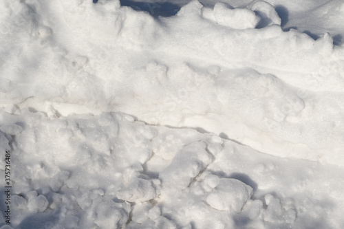 Snow cover snowdrift, snow background, snow texture.