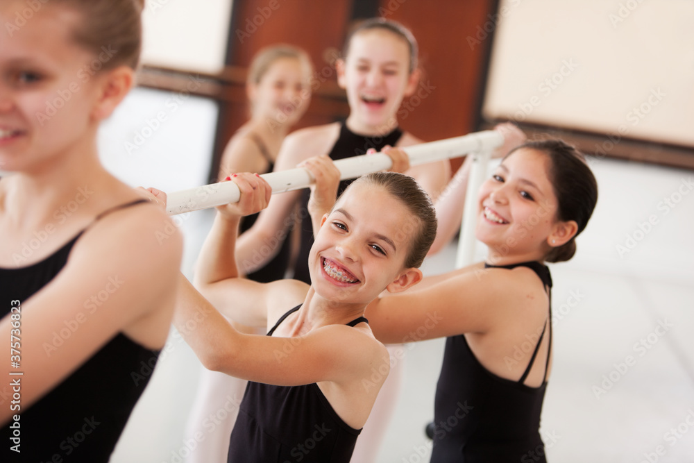 Ballet: Students Moving Barre from Center of Room Ballet: Students Moving Barre from Center of Room