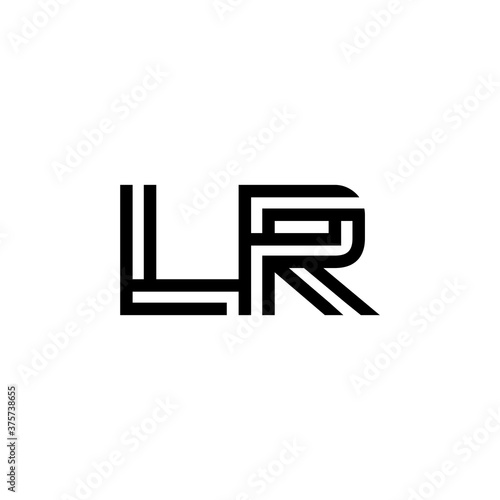 initial letter lr line stroke logo modern