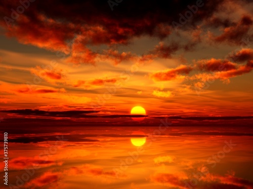 sunset over the sea © Agustin