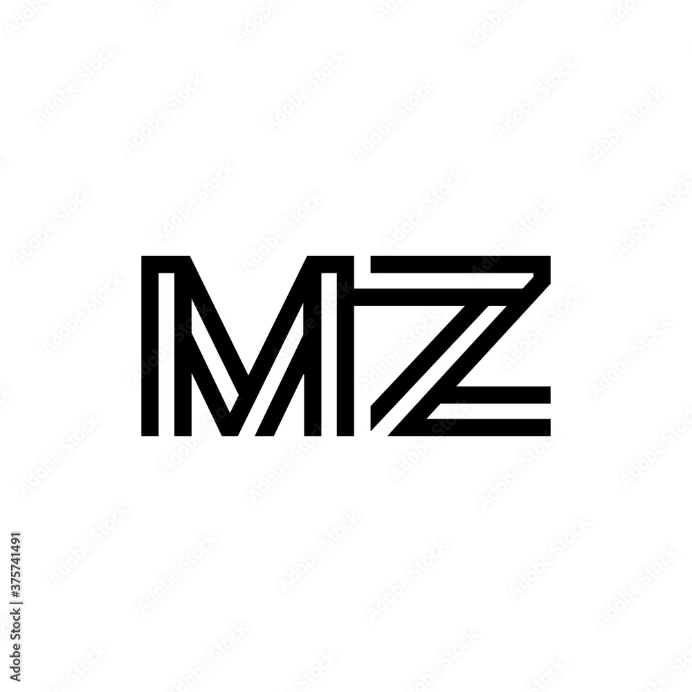 initial letter mz line stroke logo modern initial letter mz line stroke logo modern