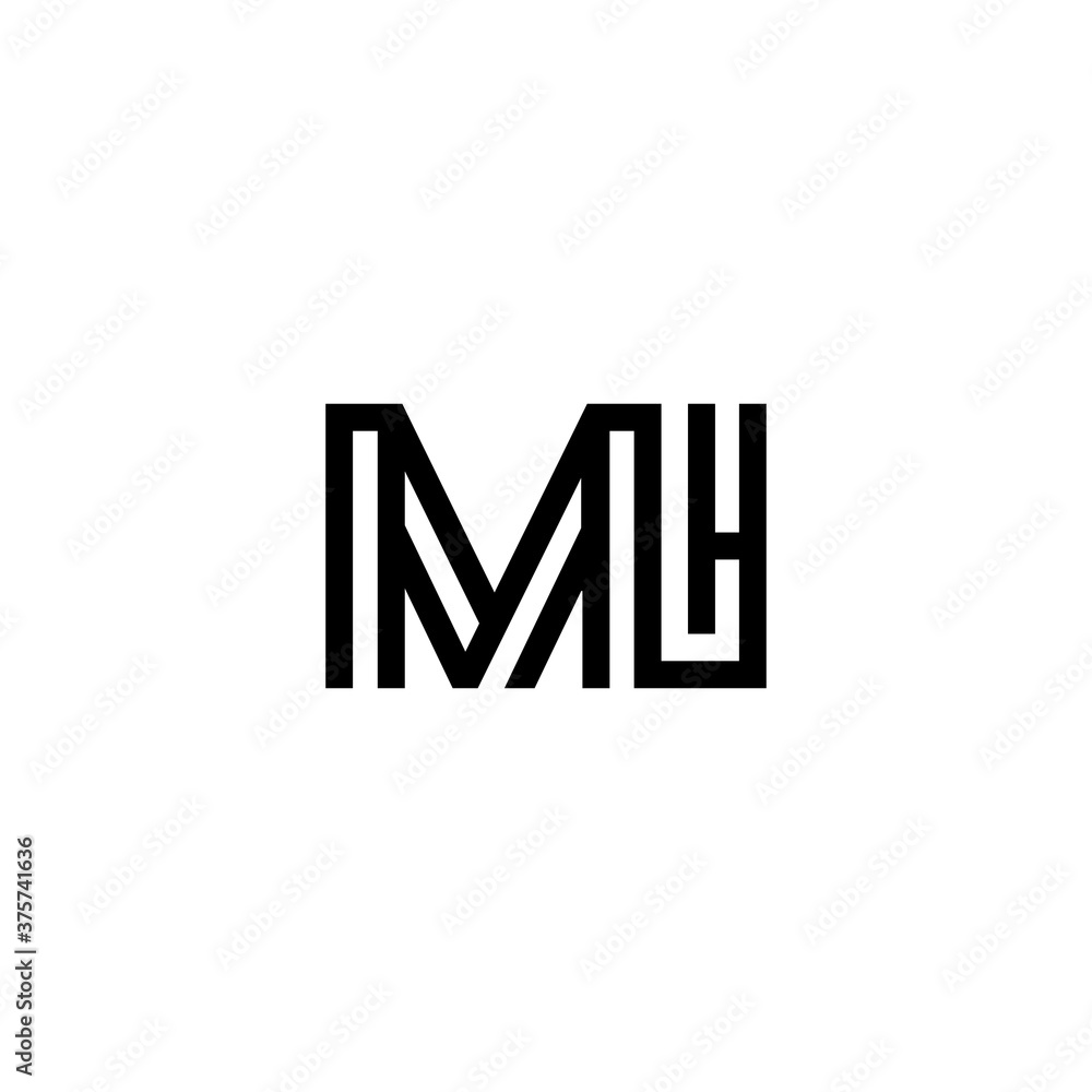 initial letter mi line stroke logo modern initial letter mi line stroke logo modern