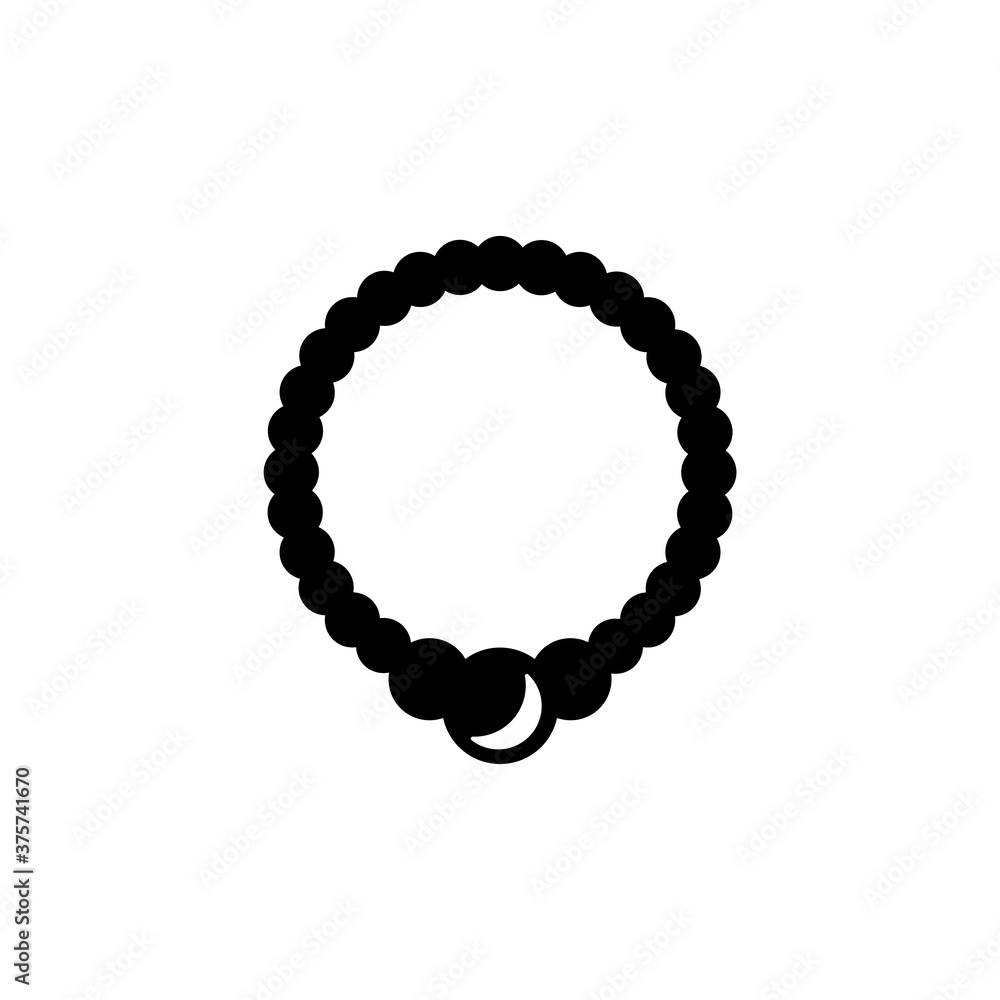 Obraz premium Pearl necklace icon vector on white background, simple sign and symbol.