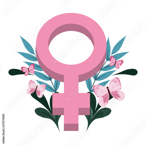 breast cancer awareness female gender butterflies floral decoration design