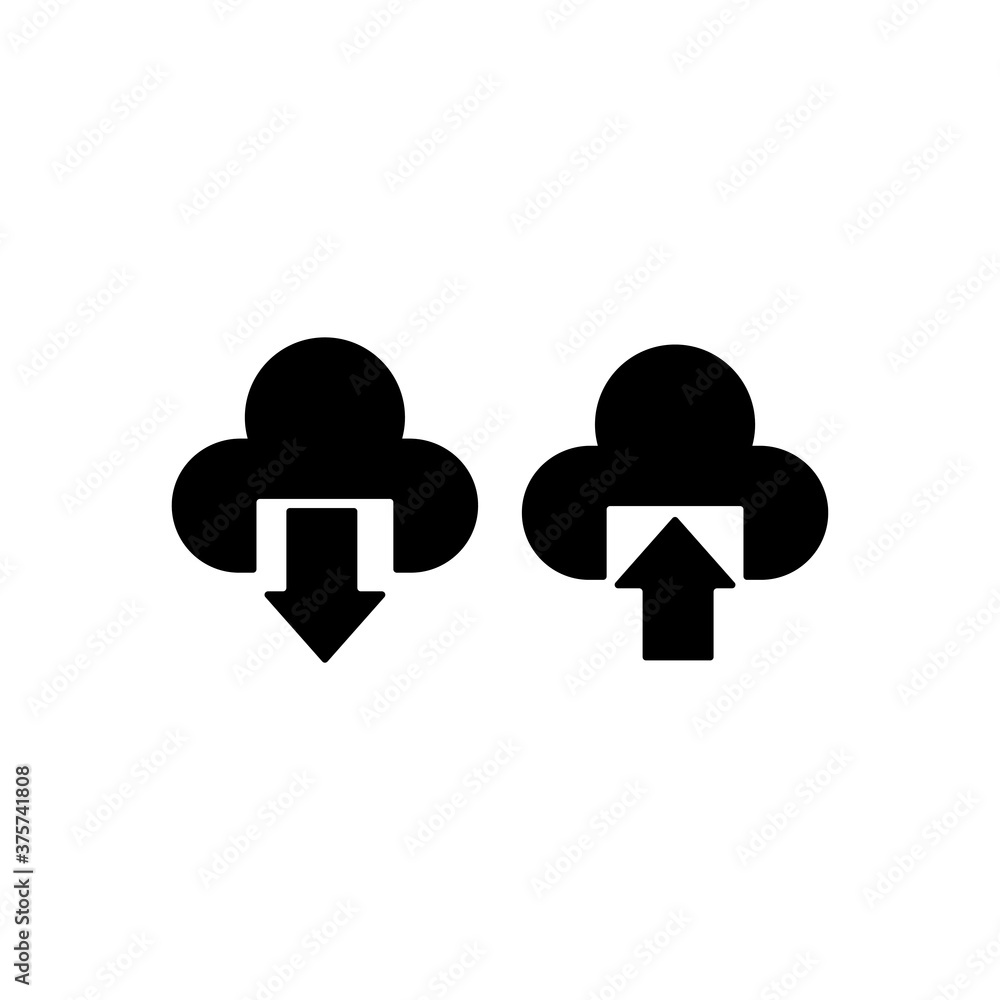 Download and upload icon vector on white background, simple sign and symbol. Download and upload icon vector on white background, simple sign and symbol.