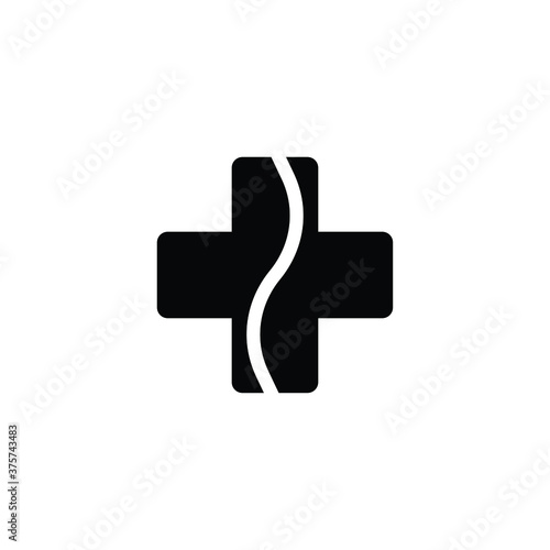 Medical sign icon vector on white background, simple sign and symbol.