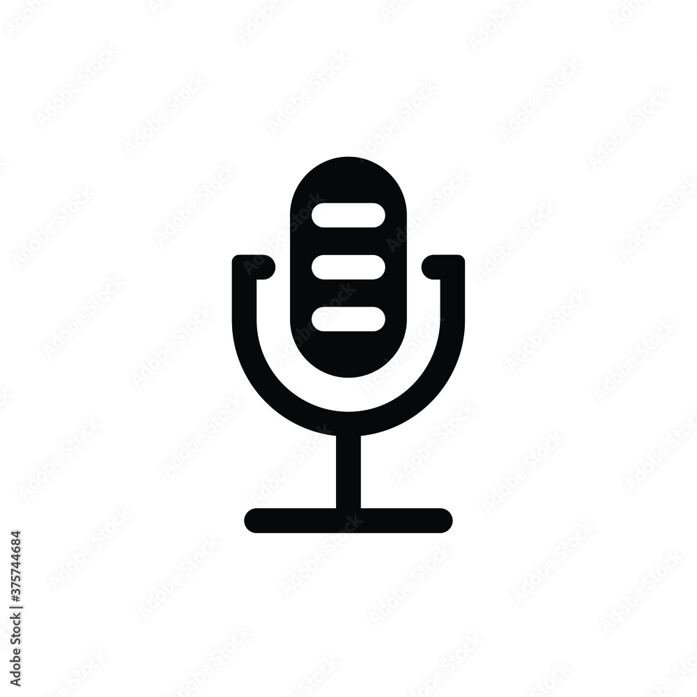 Microphone icon vector on white background, simple sign and symbol. Microphone icon vector on white background, simple sign and symbol.