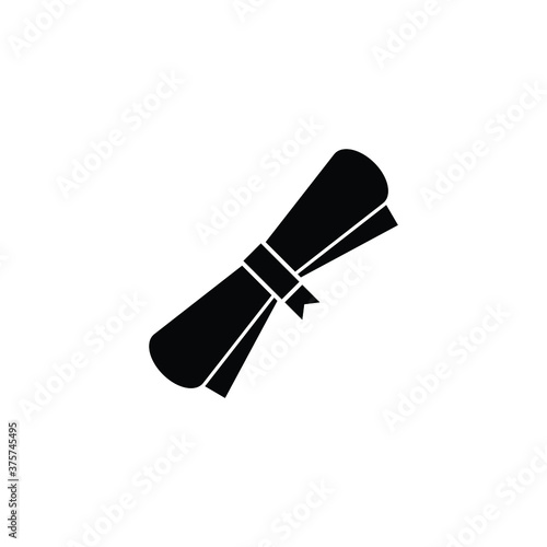 Certificated paper roll icon vector on white background, simple sign and symbol.