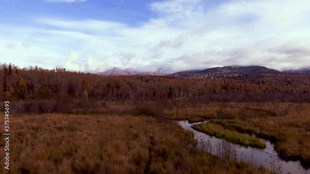 Fall colors of Potter Marsh Bird Sanctuary, Alaska Fall colors of Potter Marsh Bird Sanctuary, Alaska