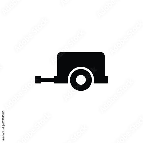 Trailer icon vector on white background, simple sign and symbol.