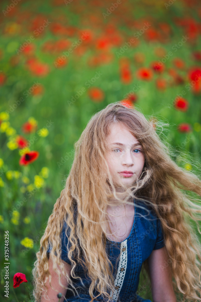 Girl in a field of poppies Girl in a field of poppies