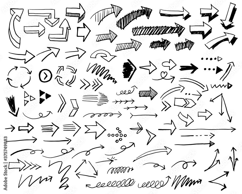 手書きの矢印素材 Stock Vector Adobe Stock 手書きの矢印素材 Stock Vector Adobe Stock
