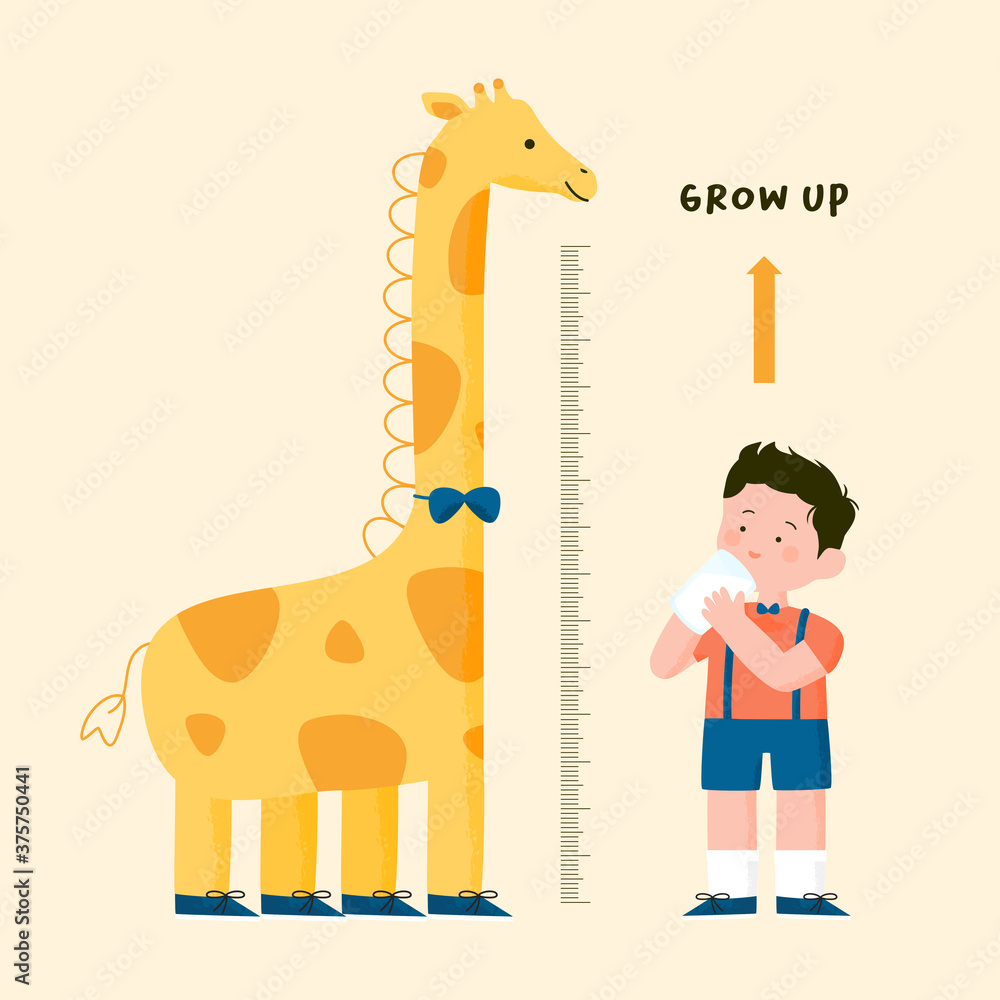 Premium Vector  Kids height chart. . cute scale measurement for