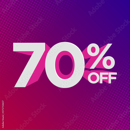 Percentage discount symbol 70% off