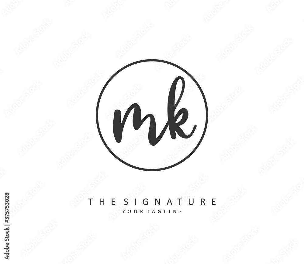 M K MK Initial letter handwriting and signature logo. A concept handwriting initial logo with template element. M K MK Initial letter handwriting and signature logo. A concept handwriting initial logo with template element.