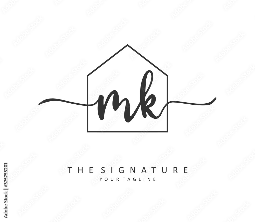 M K MK Initial letter handwriting and signature logo. A concept handwriting initial logo with template element. M K MK Initial letter handwriting and signature logo. A concept handwriting initial logo with template element.