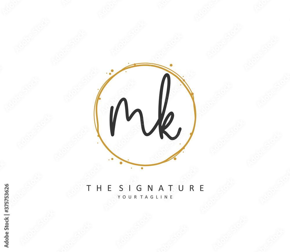 M K MK Initial letter handwriting and signature logo. A concept handwriting initial logo with template element. M K MK Initial letter handwriting and signature logo. A concept handwriting initial logo with template element.