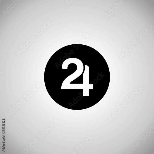24 number template logo design vector
