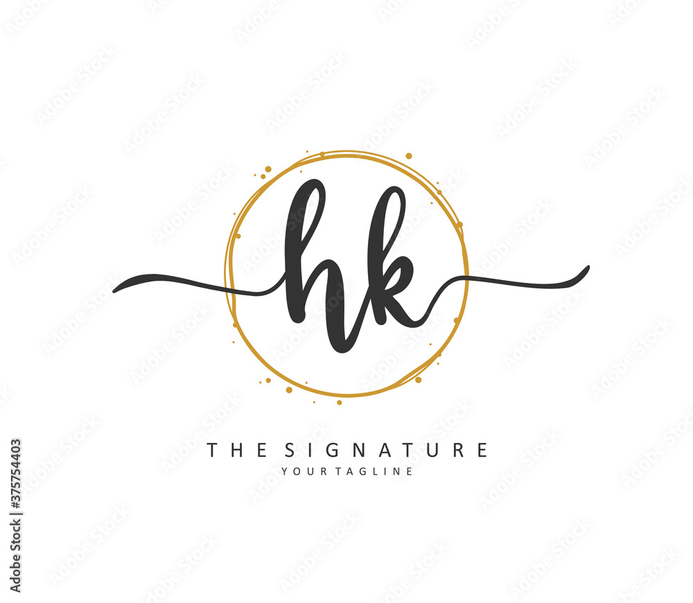 H K HK Initial letter handwriting and signature logo. A concept handwriting initial logo with template element. H K HK Initial letter handwriting and signature logo. A concept handwriting initial logo with template element.