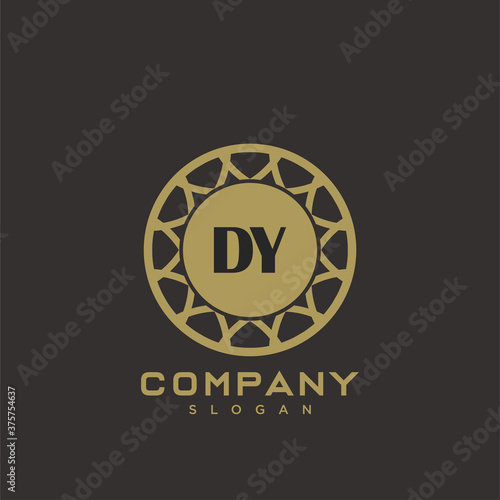 DY Premium monogram letter initials logo. minimalist symbol icon vector design. Luxury logotype. photo