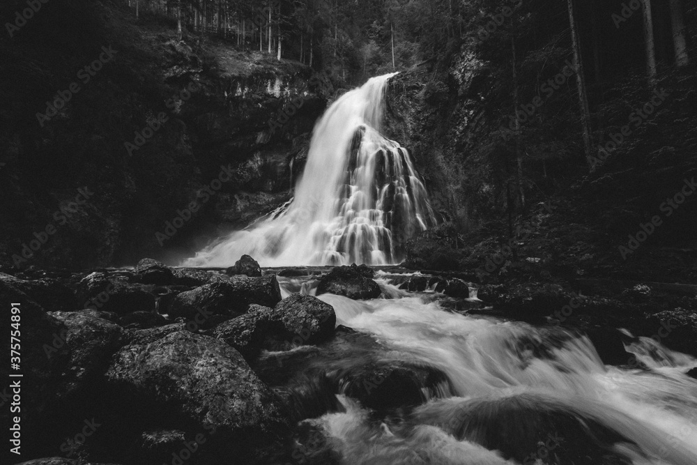 beautiful waterfall in deep forest black and white beautiful waterfall in deep forest black and white