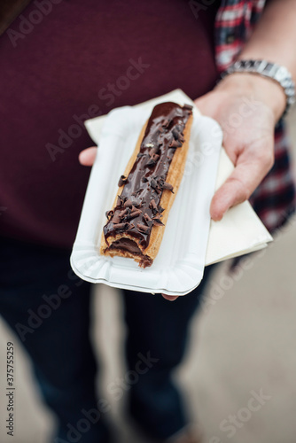 Food: Chocolate eclaire photo