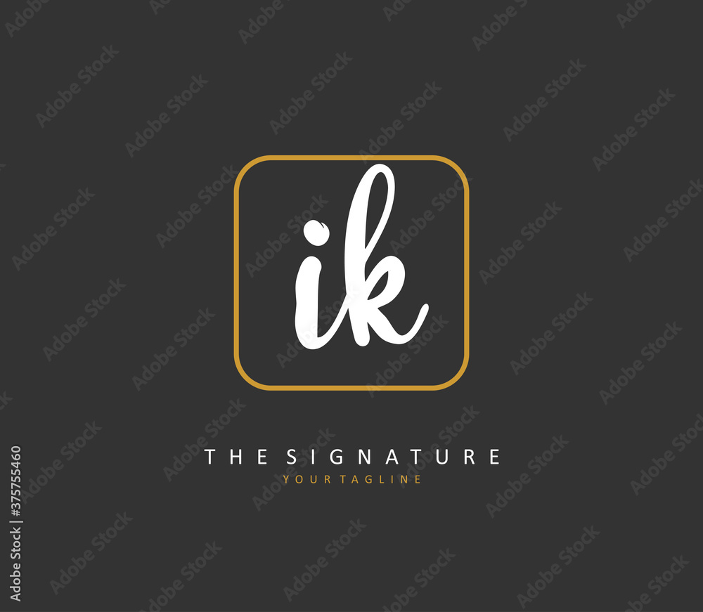 I K IK Initial letter handwriting and signature logo. A concept handwriting initial logo with template element. I K IK Initial letter handwriting and signature logo. A concept handwriting initial logo with template element.